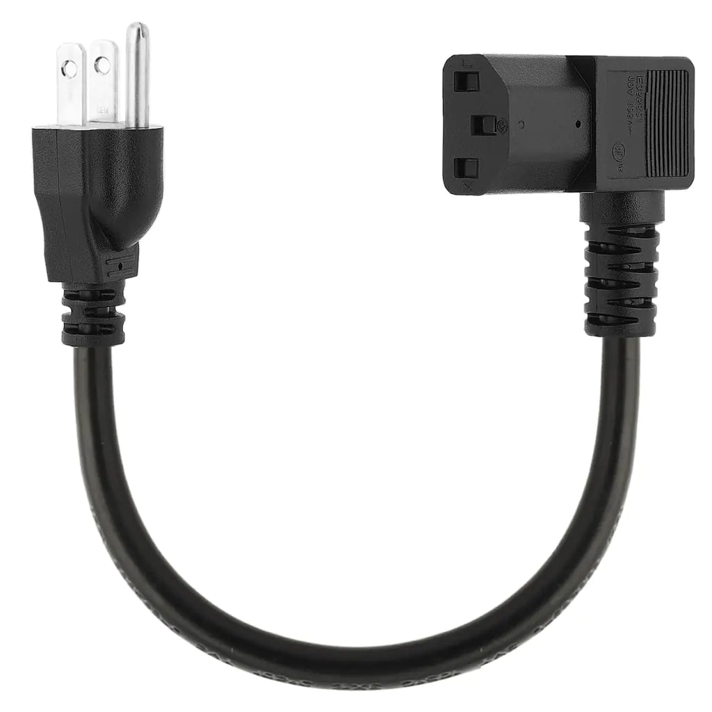 Left Angle Cable 1ft Left Angle Power Cord NEMA 5-15P to IEC C13 - Space-Saving Cable ...