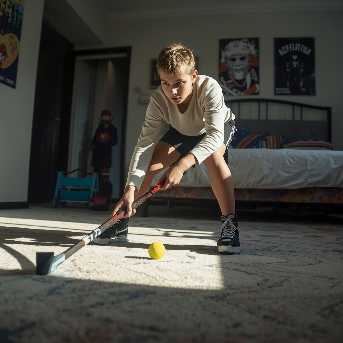 Mini Knee Hockey Composite Stick (Left Red)
